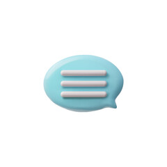 Vector icon 3D speech bubble for notification of a new sms on a white background