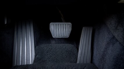 Pedals inside a car