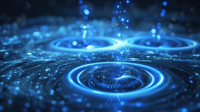 Three particles drifting peacefully in a glowing energizing bath of electromagnetic radiation leaving them refreshed and invigorated.