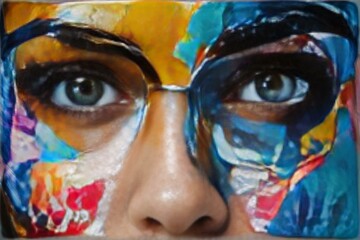 Artistic Face with Abstract Paint