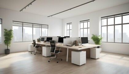 Modern Minimalist Office Space With Sleek Furnitu Upscaled 2