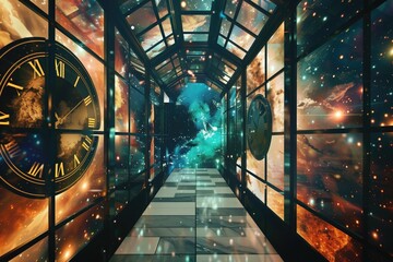 Temporal Fusion: Surreal Clocks Melt in Vibrant Abstract