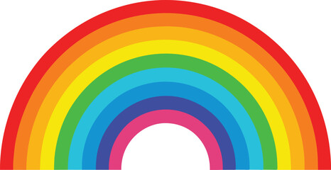 Vector illustration of a rainbow on a white background, Colorful rainbow  vector template, 