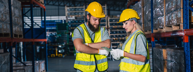 engineer or worker person team working in factory warehouse, man, manufacturing industry business...