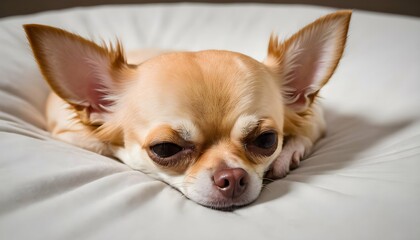 A Chihuahua Curled Up In A Ball Fast Asleep Upscaled 2