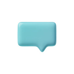 Turquoise 3D speech bubble icon vector illustration