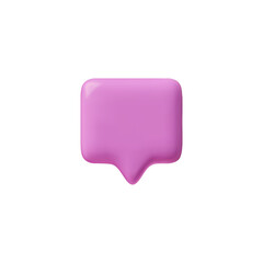 Vector social media icons featuring a purple 3D speech bubble for notification of a message