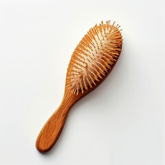 Wooden Hairbrush. Generative AI.