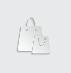 shopping bag vector icon. two bags icon
