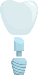 Detailed dental implant illustration showing the placement of a titanium screw for a permanent tooth replacement crown in dentistry, depicted in a medical vector illustration