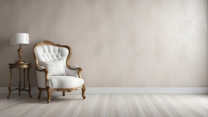 empty living room  on Pearl wall texture background