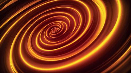 Abstract blurred circle background. Whirlpool. Liquid vortex. Radial abstract winding golden tunnel background. The magic of a digital tunnel of a spiral vortex whirlpool. 3D vector
