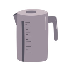 Grey electric kettle on white background.