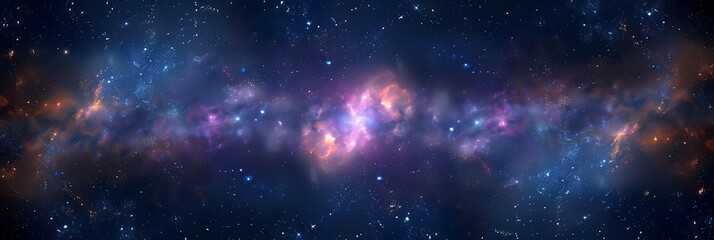 Obraz premium The sky resembles a galaxy with a myriad of purple, violet, and electric blue stars. 