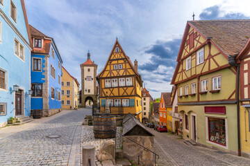 Obraz premium Rothenburg ob der Tauber City street view in Germany