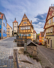 Rothenburg ob der Tauber City street view in Germany