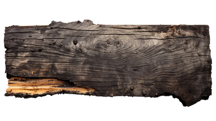 Burnt wooden plank