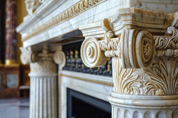 Obraz premium Marble fireplaces and columns