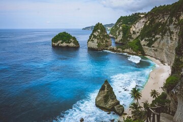 beach with blue sea