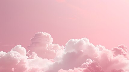 A pink sky with fluffy clouds
