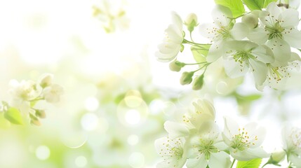 White jasmine flowers on blurred background.