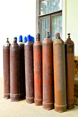 Rusty gas cylinders