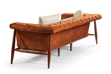 Modern sofa isolated on white background . back view