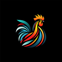 rooster logo design concept, vector