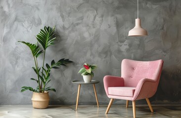 Two Pink Chairs Together