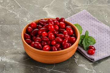 Ripe sweet and juicy cornus