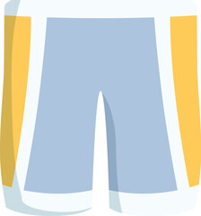 Stylish and trendy vector illustration of sporty men's shorts with blue and yellow stripe design for active wear and fitness attire. Perfect for summer workouts and leisure activities