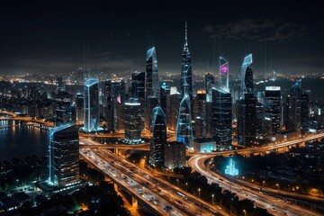 Urban Network: Connectivity and Cityscape at Night