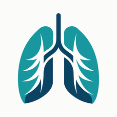 Minimalistic lungs logo vector silhouette 
