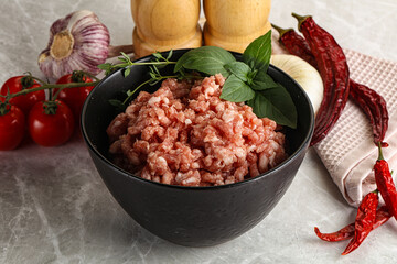 Raw minced pork uncooked meat