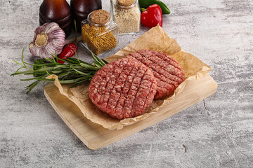 Raw burger cutlet for grill