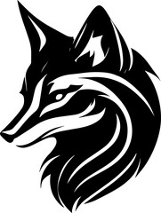 Fox design silhouette icon isolated on white