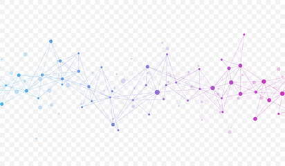 Connecting dots and lines. Abstract geometric plexus style background. Hand drawn vector art