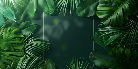 Blank luxury dark background for logo mockup design green natural bio look