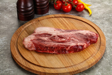 Raw beef chuck roll steak