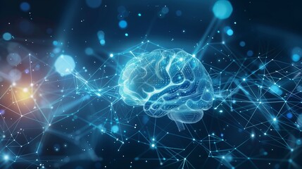 Stylized digital brain illustration