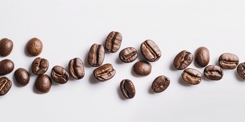 Fototapeta premium coffee beans on white background 