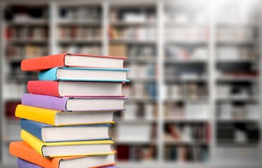 Old books in vintage library. History, education concept