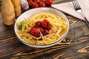 Italian pasta spaghetti with tomato