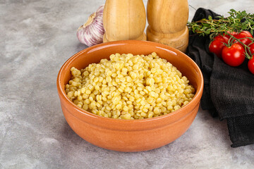 Organic wheat pasta - boiled ptitim