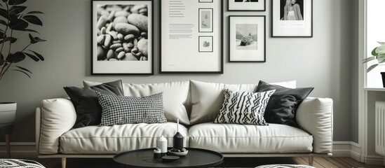Furnished living room with wall decor