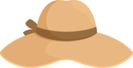 Stylish beige sun hat with ribbon detail, perfect for summer fashion, isolated on a white background