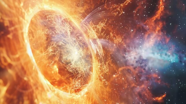 Uncover the secrets of neutron star fusion as you observe the relentless fusion reactions occurring at the core.