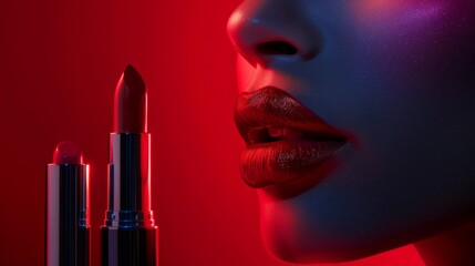 Obraz premium lipsticks with interesting visual effects generative ai