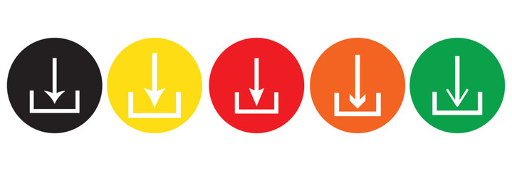 Download icon set. Download button Collection. Download files icons vector. simple download icon isolated on white background. Arrow downloading icon. Vector illustration.