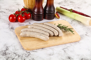 Natural organic raw pork sausages